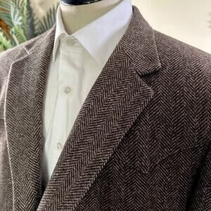 Dallas Western Apparel wool Sport Coat Men 48R Tweed Yoked Elbow suede patches